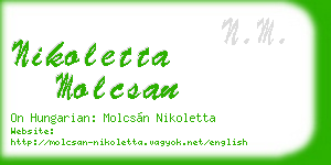 nikoletta molcsan business card